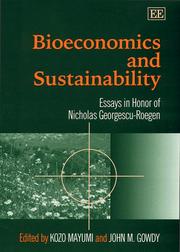 Front cover of Bioeconomics and sustainability by Kozo Mayumi