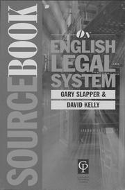 Front cover of Sourcebook on English legal system by Gary Slapper