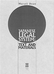 Front cover of Japanese legal system by Meryll Dean
