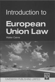 Cover of Introduction to European Union law by Walter Cairns