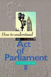 Front cover of How to understand an act of Parliament by D. J. Gifford