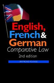 Cover of English French & German Comparative Law by Raymond Youngs