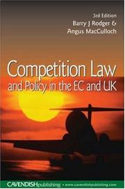 Cover of Competition law and policy in the EC and UK by Barry J. Rodger