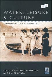 Front cover of Water, leisure and culture by Susan C. Anderson