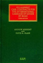 Front cover of CMR - Contracts for the International Carriage of Goods by Road by Donald James Hill