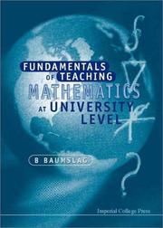 Front cover of Fundamentals of teaching mathematics at university level by Benjamin Baumslag