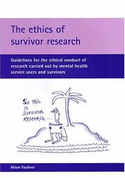Front cover of The Ethics Of Survivor Research by Alison Faulkner
