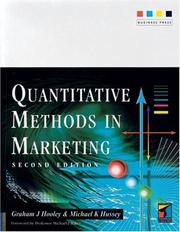 Cover of Quantitative methods in marketing by Graham J Hooley