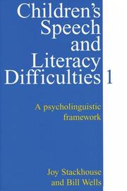 Cover of Children's speech and literacy difficulties by Joy Stackhouse