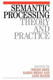 Cover of Semantic processing by Wendy Best