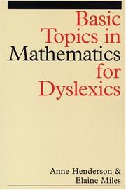 Cover of Basic topics in mathematics for dyslexics by Henderson, Anne.