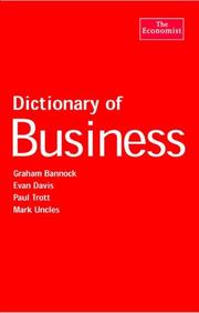 Cover of Dictionary of business by Graham Bannock
