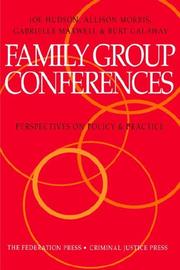 Front cover of Family group conferences by Joe Hudson