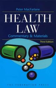 Front cover of Health law in Australia & New Zealand by Peter J. M. MacFarlane