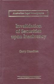 Front cover of Invalidation of securities upon insolvency by Garry J. Hamilton