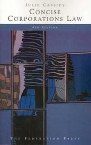 Cover of Concise corporations law by J. A. Cassidy