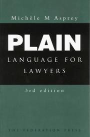 Cover of Plain language for lawyers by Michele M. Asprey