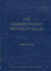 Front cover of The Constitution of New South Wales by Anne Twomey