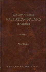 Cover of The Law Affecting Valuation of Land in Australia: by Alan A. Hyam
