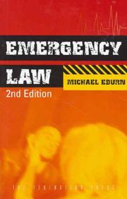 Cover of Emergency law by Michael Eburn