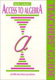 Cover of Access to Algebra (TG) for Books 1 and 2 by Ian Lowe