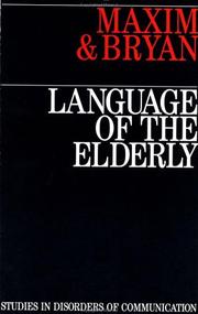 Cover of Language of the elderly by Jane Maxim