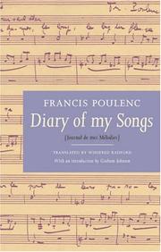 Cover of Journal de mes mélodies by Francis Poulenc
