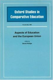 Front cover of Aspects of Education and the European Union (Oxford Studies in Comparative Education) by David Phillips