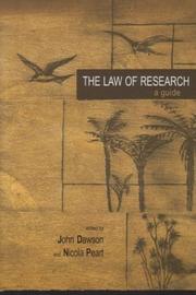 Front cover of The law of research by N. S. Peart
