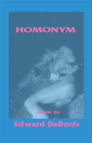 Cover of Homonym by Edward Debonis
