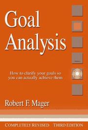 Cover of Goal analysis by Robert Frank Mager
