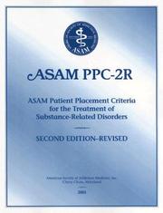 Front cover of ASAM patient placement criteria for the treatment of substance-related disorders by David Mee-Lee