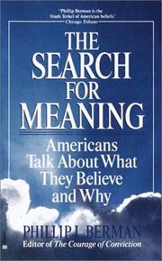 Cover of The search for meaning by Phillip L. Berman