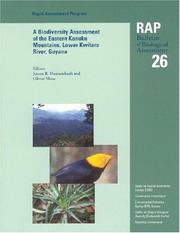 Front cover of A biodiversity assessment of the Eastern Kanuku Mountains, Lower Kwitaro River, Guyana by James Sanderson