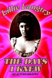 Cover of The days I knew by Lillie Langtry