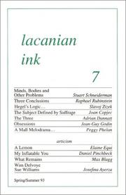 Cover of Lacanian Ink 7 by Unknown