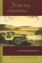 Cover of From my experience by Louis Bromfield