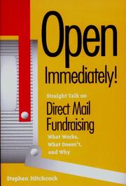 Cover of Open immediately! by Stephen Hitchcock