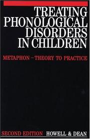 Front cover of Treating phonological disorders in children by Janet Howell