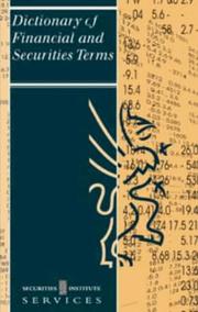 Front cover of Dictionary of financial and securities terms by Unknown