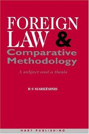 Cover of Foreign law and comparative methodology by B. S. Markesinis