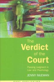 Cover of The verdict of the court by Jenny McEwan