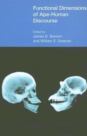 Front cover of Functional dimensions of ape-human discourse by James D. Benson