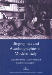 Front cover of Biographies and autobiographies in modern Italy by Peter Hainsworth