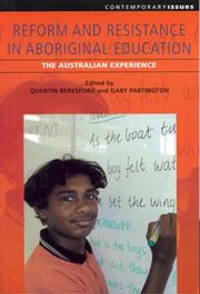 Front cover of Reform and resistance in aboriginal education by Quentin Beresford