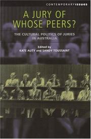 Front cover of A jury of whose peers? by Kate Auty