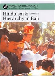 Front cover of Hinduism & hierarchy in Bali by Leo Howe