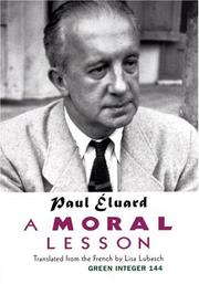 Cover of A Moral Lesson by Paul Éluard