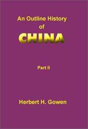 Cover of An outline history of China by Herbert H. Gowen