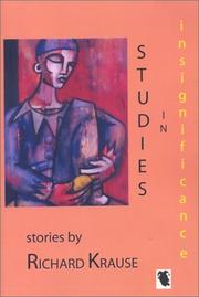 Cover of Studies in insignificance by Richard Krause